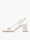 Damen Sandalen Aus Leder Silber