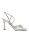 Damen Sandalen Silber Leder