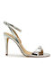 Leder Damen Sandalen Silber