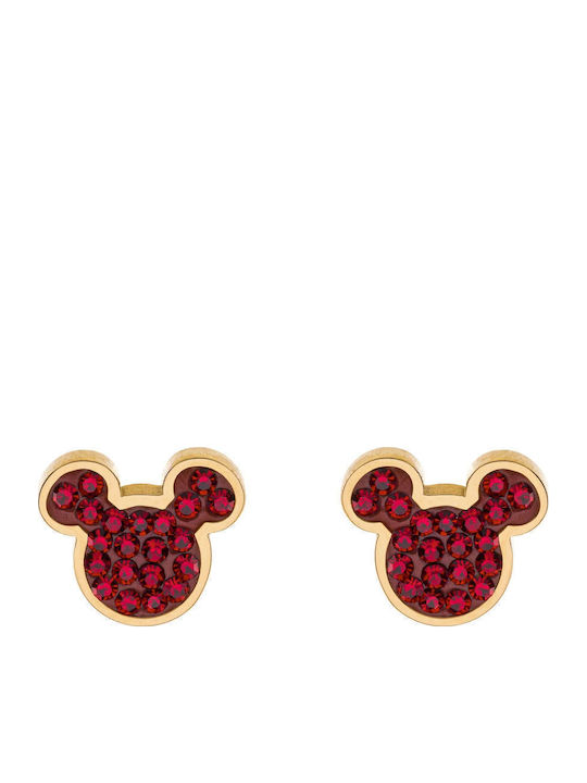 Disney Mickey Mouse Kids Stud Earrings with Stones Made of Steel