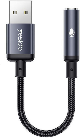 Yesido Μετατροπέας USB-A male σε 3.5mm female 1τμχ