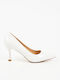 Pointed Toe Heels In White Patent Leather