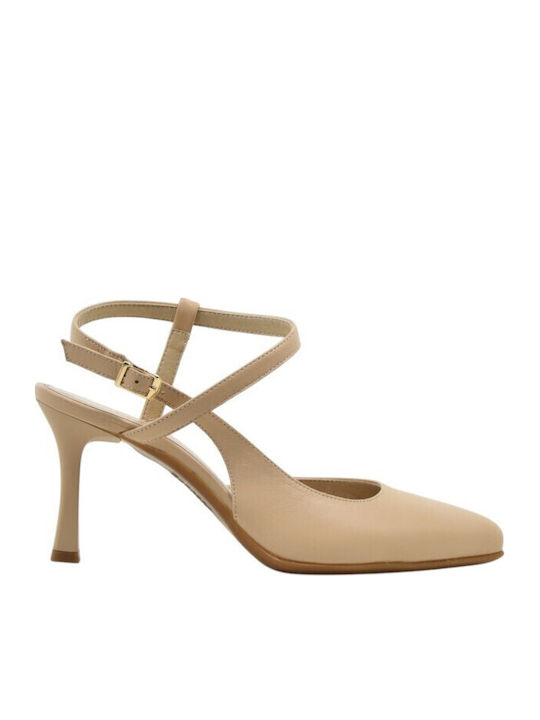Ragazza Leather Heels Beige
