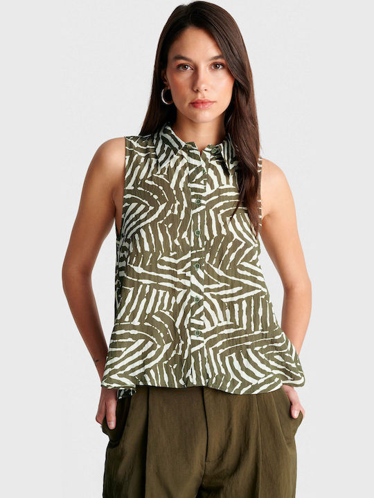 Sleeveless Women's Shirt Green