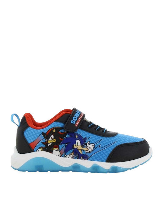 Kids Sneakers Anatomic with Hoop & Loop Closure & Lights Blue