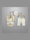 New Life Baptism Suit with Vest for Boys Linen Beige
