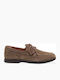 Leather Women's Loafers in Beige Colour