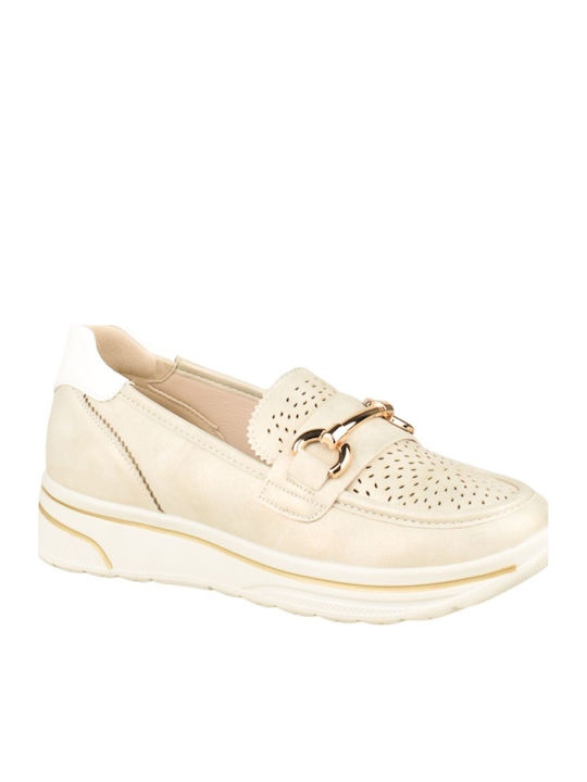 Damen Mokassins in Gold Farbe
