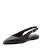 Leder Damen Ballerinas Spitz zulaufend in Schwarz