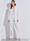 Matis Fashion Μακρύ Γυναικείο Σακάκι Off White
