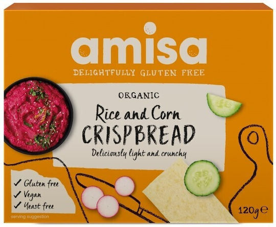 Organic Gluten-free Rice Corn Crispbread 120g Amisa