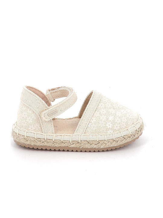 Kids Espadrilles with Hoop & Loop Closure Beige