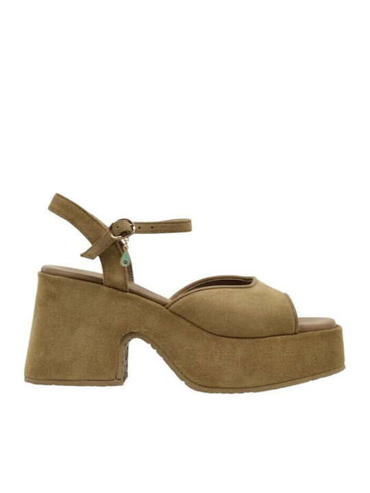 Komis & Komis Damen Sandalen Braun Leder E804-C...