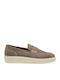 Suede Men's Moccasins in Beige Colour