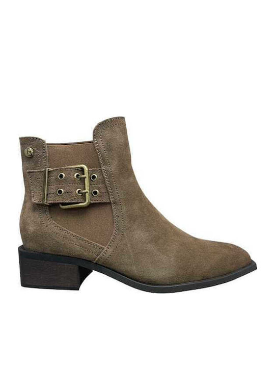 Suede Women's Ankle Boots Brown GY-08231-2-6