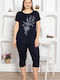 Esthisis Summer Women's Pyjama Set Blue Black
