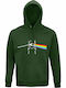 Hoodie Organic Unisex " Lotr Lord Rings Ft Pink Floyd Dark Side Moon " Dark Green