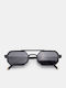 Luigi Unisex Sunglasses with Black Metallic Frame and Black Lens 4862001