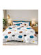 Pucioasa Set Huse Pentru Pilote 200x220cm Duble Cu 4 Fețe De Pernă Și 1 Cearceaf Colorful Dots