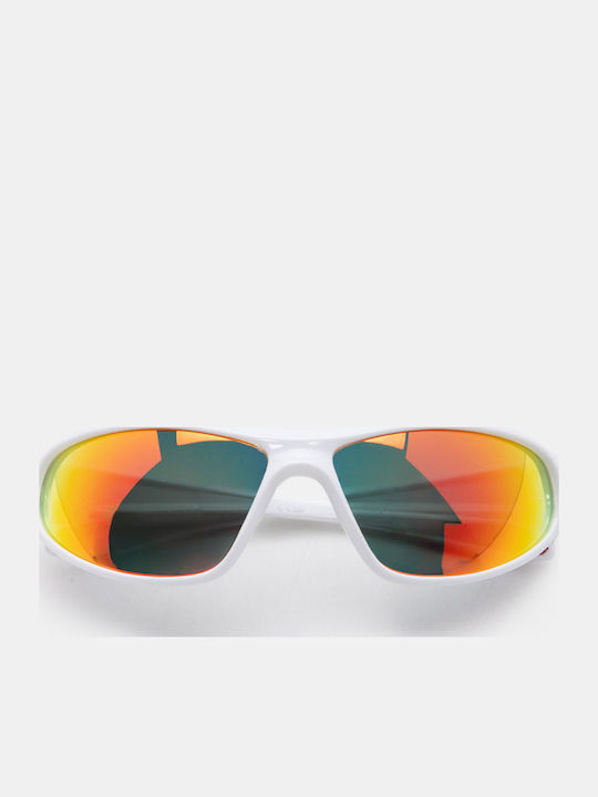 Luigi Unisex Sunglasses With White Frame And Orange Lens 4860304