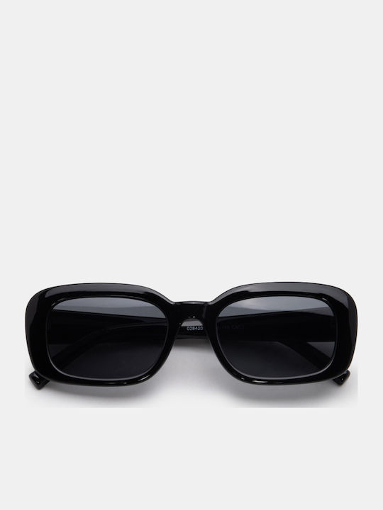 Luigi Ochelari De Soare Unisex Cu Ramă Neagră Din Plastic Și Lentile Negre