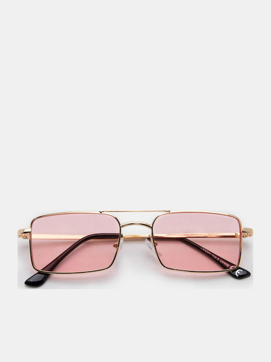 Luigi Unisex Sunglasses With Pink Metallic Frame And Pink Lens 4864507