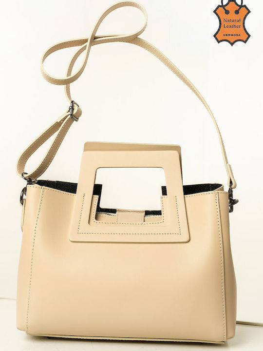Leather Women's Ecru Handbag