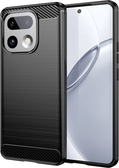 Techsuit Carbon Umschlag Rückseite Silikon Schwarz (Realme 16 Pro+)