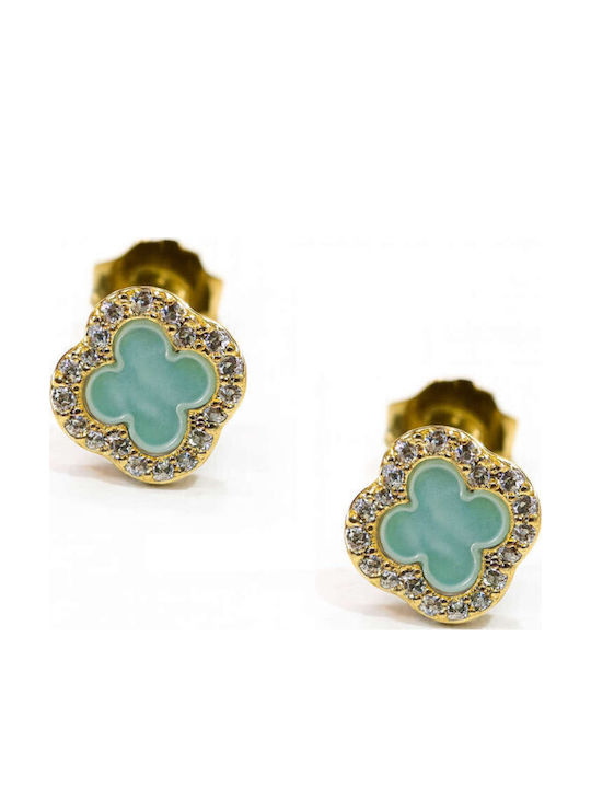 Silvenza Silver Gold Plated Earrings with Stones
