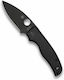 Spyderco Μαχαίρι Μαύρο σε Θήκη