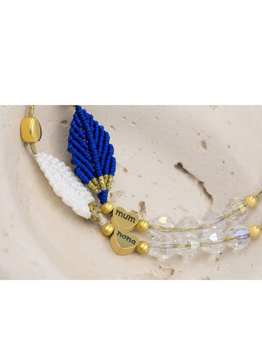 Kymi Women's Macrame Bracelet with Heart Design Made of Steel MN311