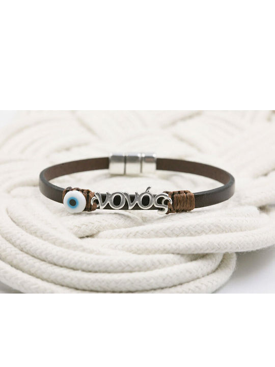 Kymi Women's Bracelet with Eye Design Made of Leather MP370