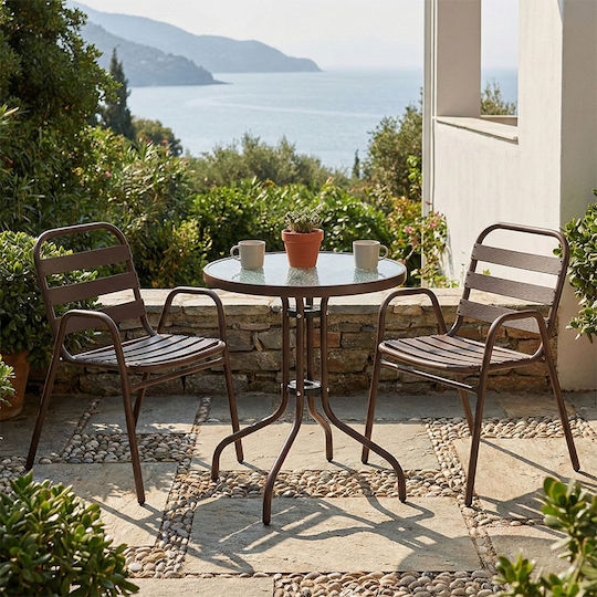 Pakketo Garten- und Outdoor-Möbelsets für kleinen Balkon Watson-sussie Typsatz 3 Stück braun
