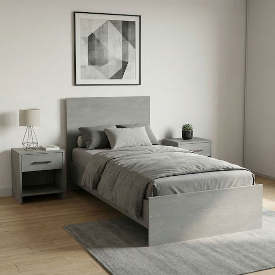 Troy Κρεβάτι Μονό για Στρώμα 100x200cm Γκρι Troy Κρεβάτι Μονό για Στρώμα 100x200cm Γκρι