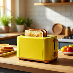 Andowl Φρυγανιέρα 2 Θέσεων 900W Κίτρινη
