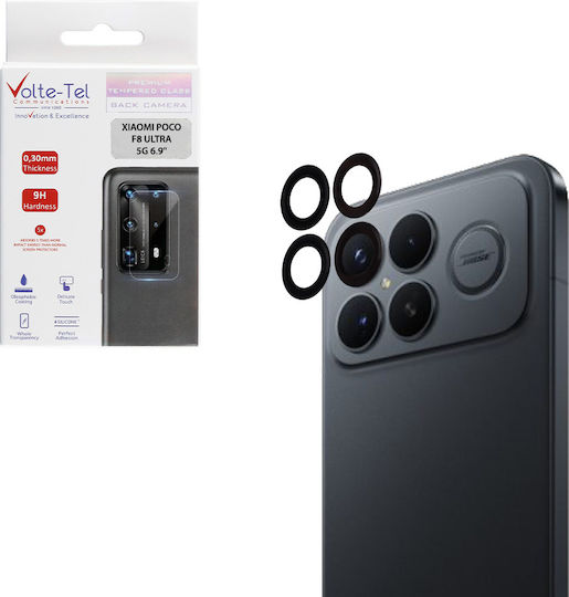 Volte-Tel Glass Cover Προστασία Κάμερας Tempered Glass Μαύρο για το Xiaomi Poco F8 Ultra 5g