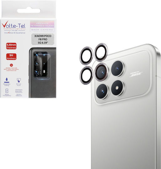 Volte-Tel Glass Cover Προστασία Κάμερας Tempered Glass Ασημί για το Xiaomi Poco F8 Pro