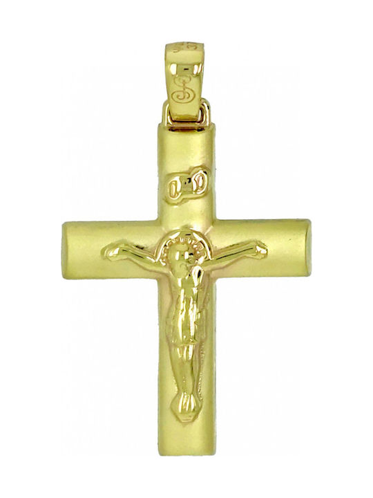 Mertzios.gr Gold Cross with Crucified Without Chain