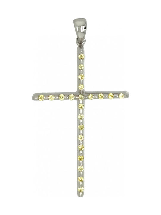 Mertzios.gr White Gold Cross 18K Without Chain ST032613X