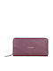 Large Leather Women's Wallet with RFID Purple
