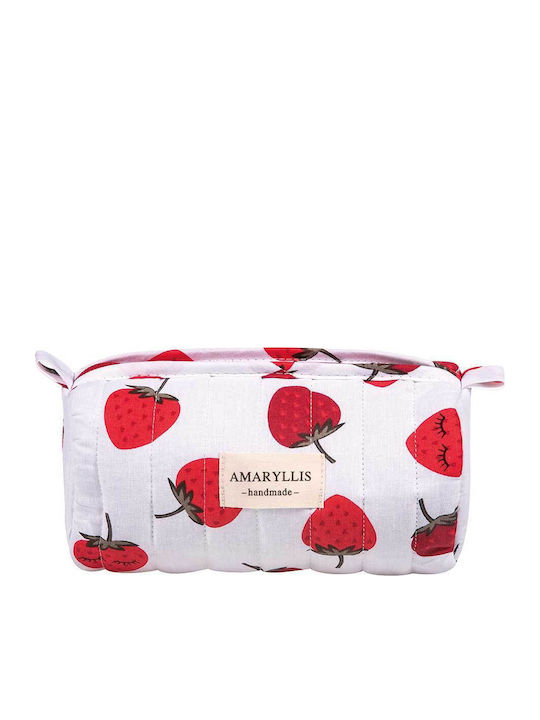 Handmade Cotton Toiletry Bag Strawberry Amaryll...