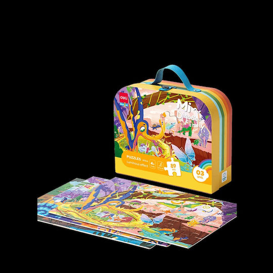 Deli Kinderpuzzle Koffer 89t 3 1 24 30 35 Mi Dinosaur Family 4+ Deli Genius