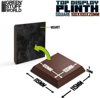Green Stuff World Square Wood Display Base 10 X10 Cm Hazelnut Brown