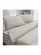 Charalambidis Textiles Leopar Σεντόνι Διπλό 200x260εκ. Μπεζ