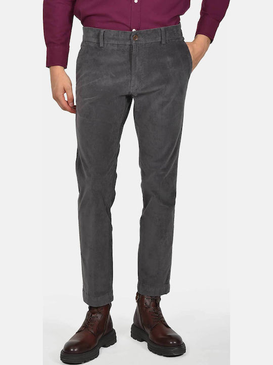 Berto Lucci Herrenhosen Chinos Elastisch Grauen