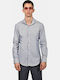 Long Sleeve Shirt in Regular Fit Striped Navy