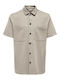 Short Sleeve Denim Shirt Silver Lining