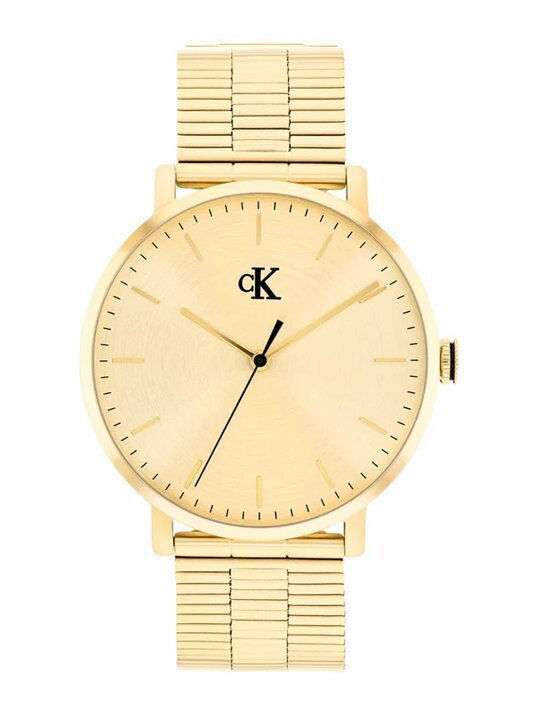 Calvin Klein Gold Ανδρικό Ρολόι Μπαταρίας με Χρυσό Μεταλλικό Μπρασελέ