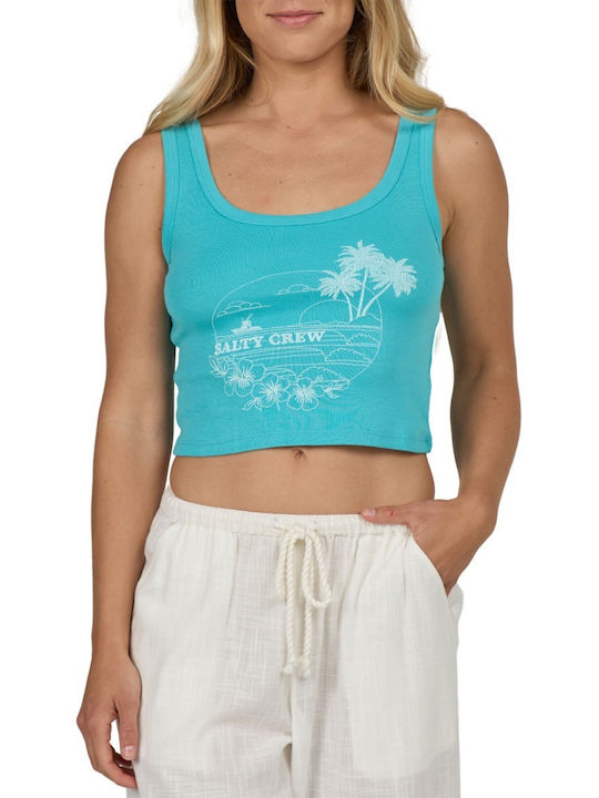 Damen Bluse Ärmellos Türkis