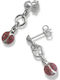 Kids Earrings Girls Silver Enamel Ladybugs Platinum Plated Pendants Woofie 0130397701/Red Ladybug Enamel Silver White 0130397701